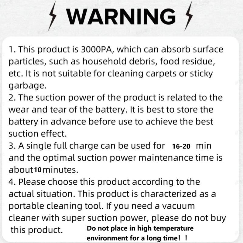 Mini Handheld Car Vacuum Cleaner, 3000Pa Car Home Dual Use Cordless Vacuum Cleaner, Vacuum Cordless Cleaner Tools, Car Cleaning Accessories, Car Washing Kit